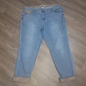 1946 Cropped Cuffed Jeans,  Size 20W